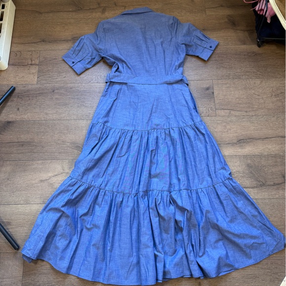 CALVIN KLEIN collared belted dress midi - Picture 3 of 11